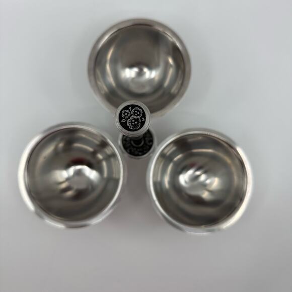 Vintage Oneida Three Bowl Stainless Steel Serving Dish Triple Bowls Serveware - Picture 1 of 6